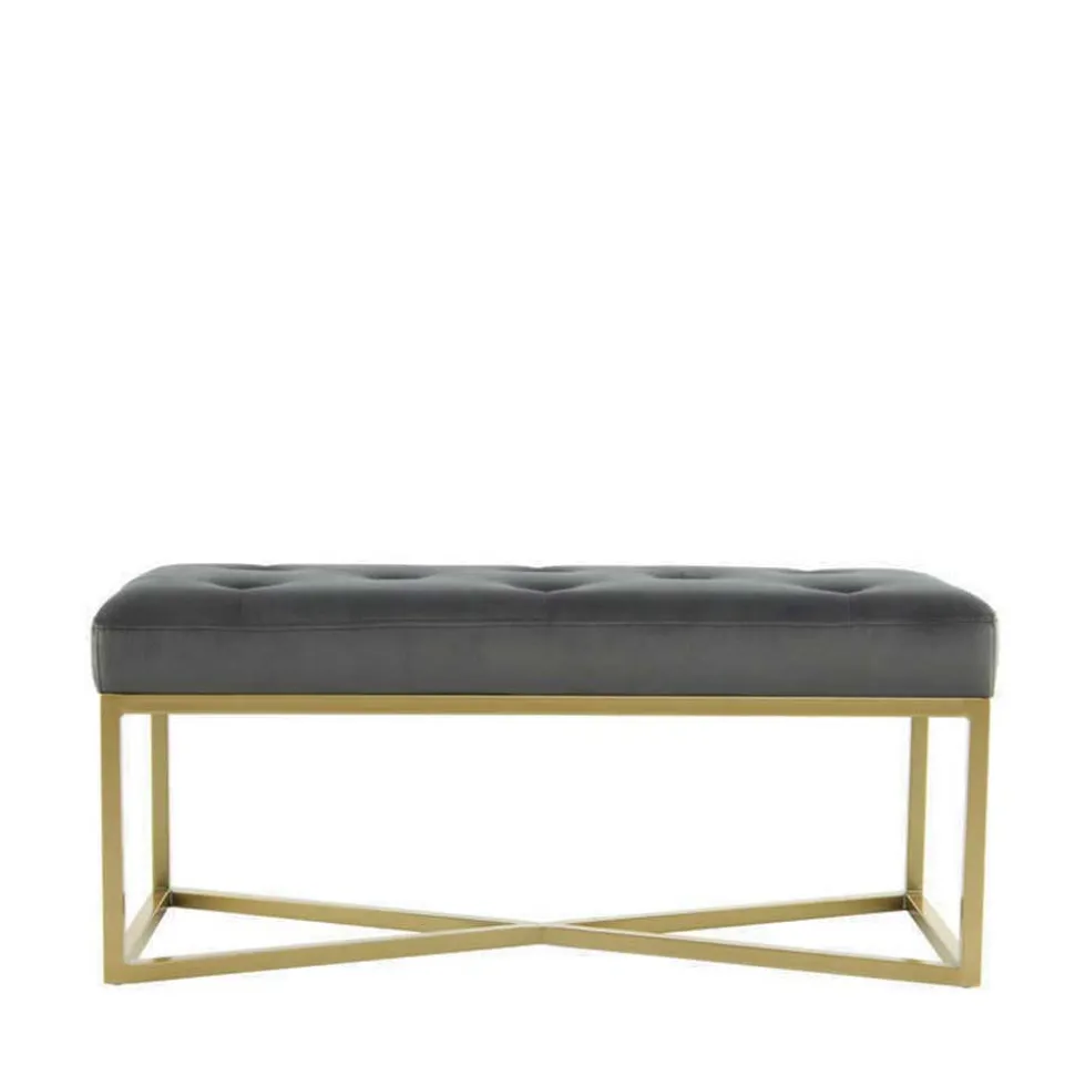 Polsterbank in Grau und Gold - Melona