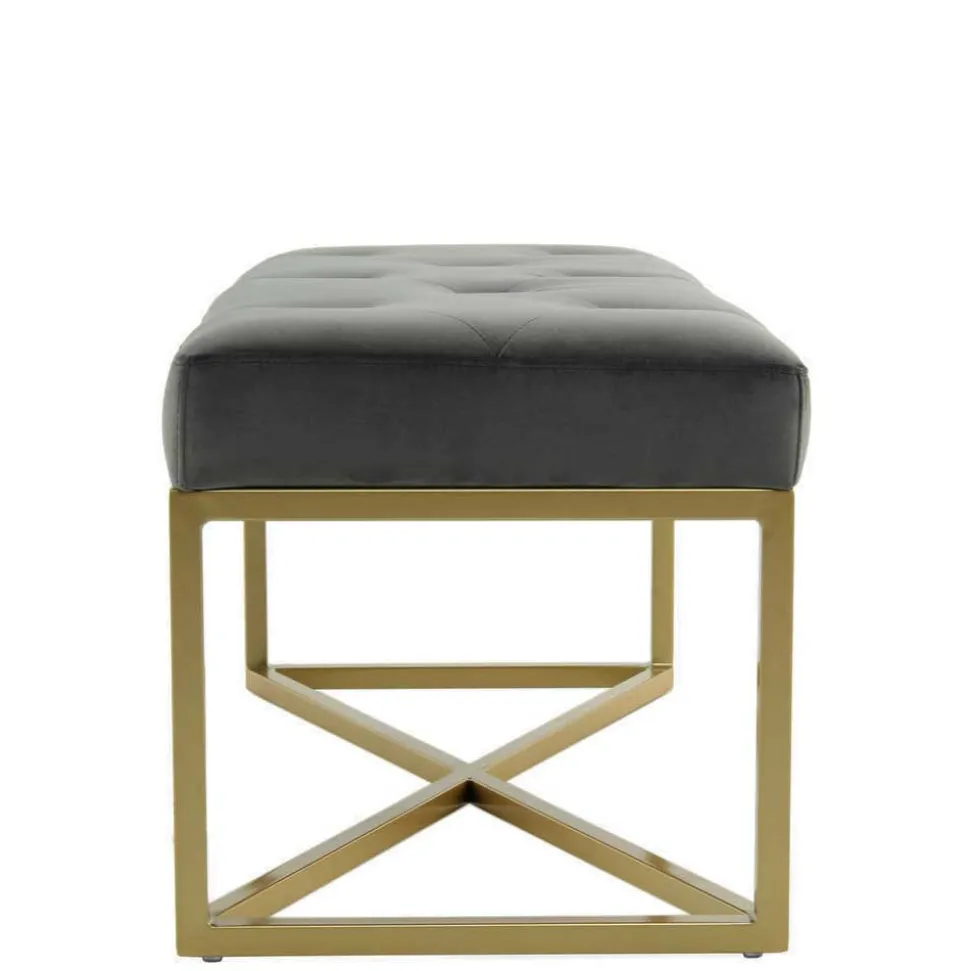 Polsterbank in Grau und Gold - Melona