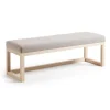 Polsterbank Materra in Beige mit Holz-Gestell