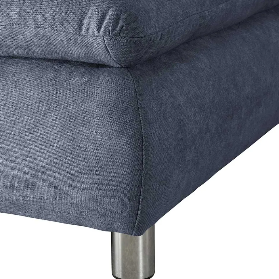 Polsterecke in Blau mit Chrom - Lex