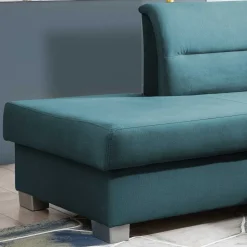 Polsterecke mit Bettfunktion in Petrol Blau - Orastie
