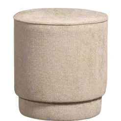 Polsterhocker in Beige Chenille - Felda