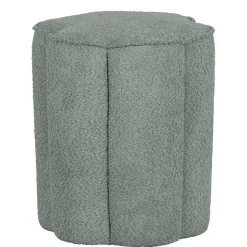 Polsterhocker in Blaugrau Boucle - Ruffos (2er Set)