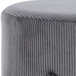 Polsterhocker in Grau Cord - Suruga