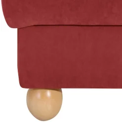 Polsterhocker in Terracotta und Buche - Jamey