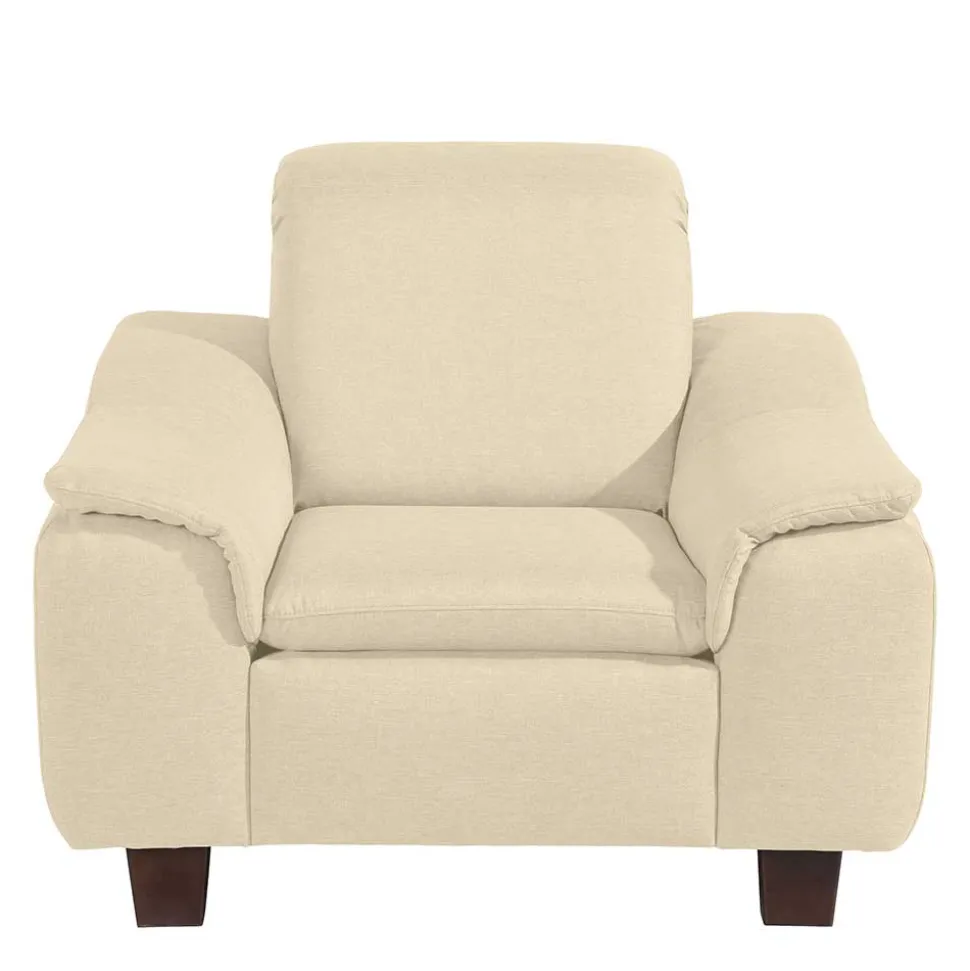 Polstersessel in Beige und Nussbaum Braun - Nando