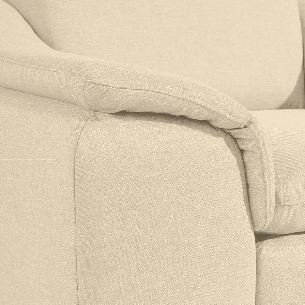 Polstersessel in Beige und Nussbaum Braun - Nando