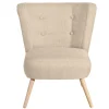 Polstersessel in Beige Webstoff - Hooka