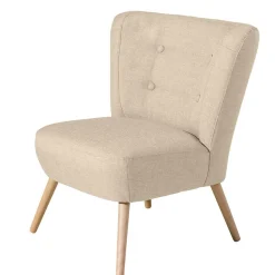 Polstersessel in Beige Webstoff - Hooka