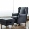 Polstersessel in Jeansblau und Buche - Patronia