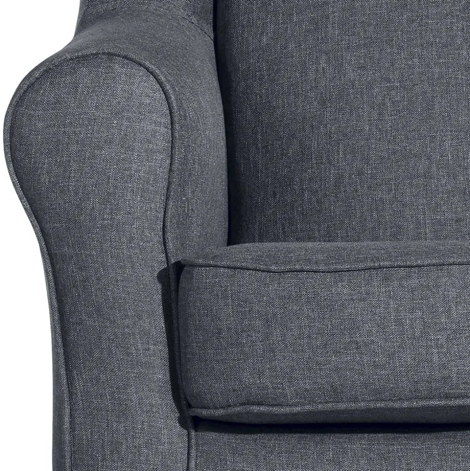 Polstersessel in Jeansblau und Buche - Patronia