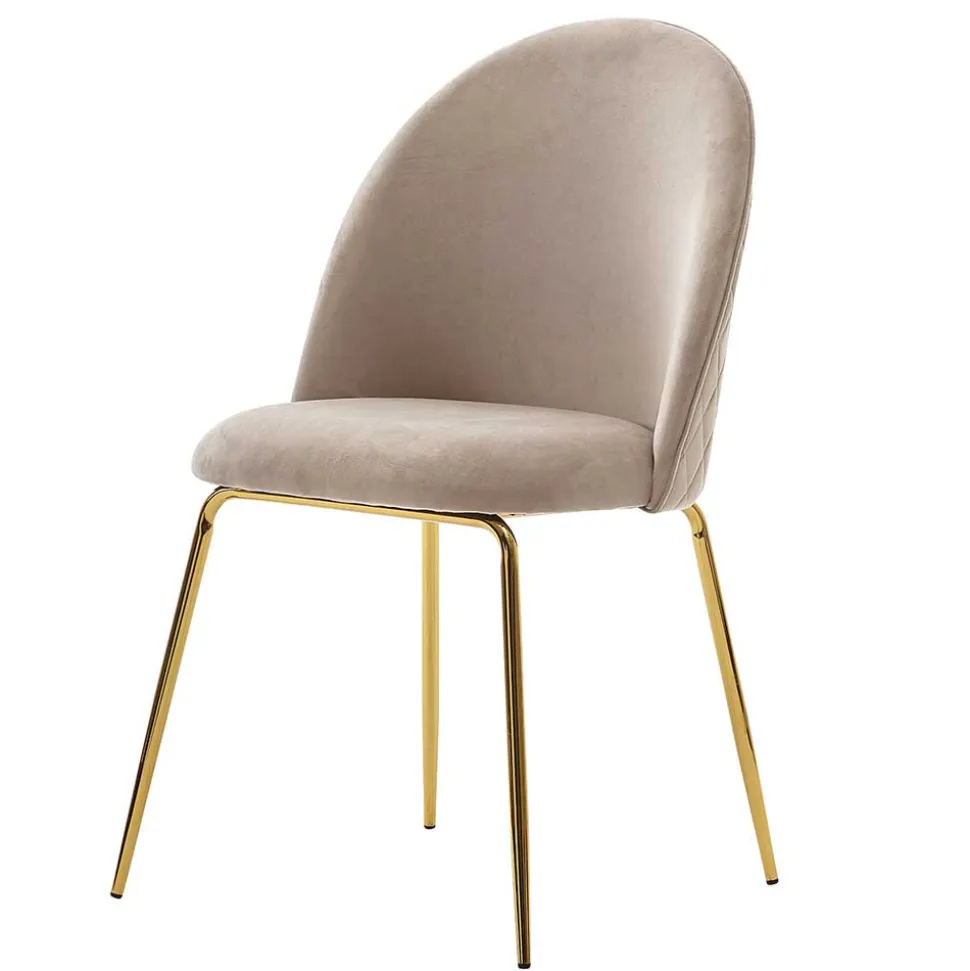 Polsterstühle in Beige & Gold - Labelsio (2er Set)