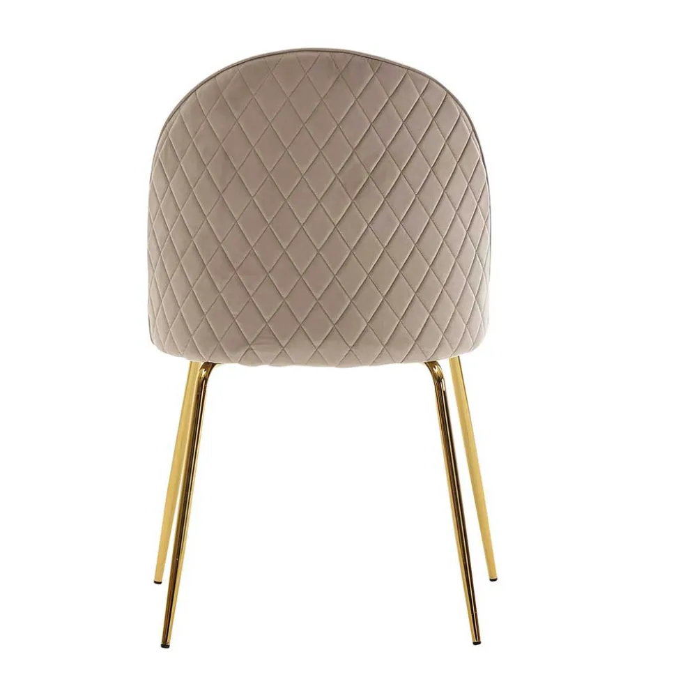 Polsterstühle in Beige & Gold - Labelsio (2er Set)