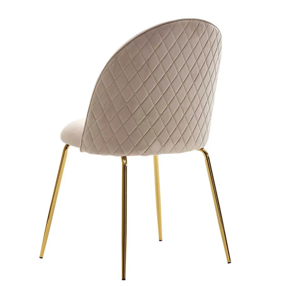 Polsterstühle in Beige & Gold - Labelsio (2er Set)