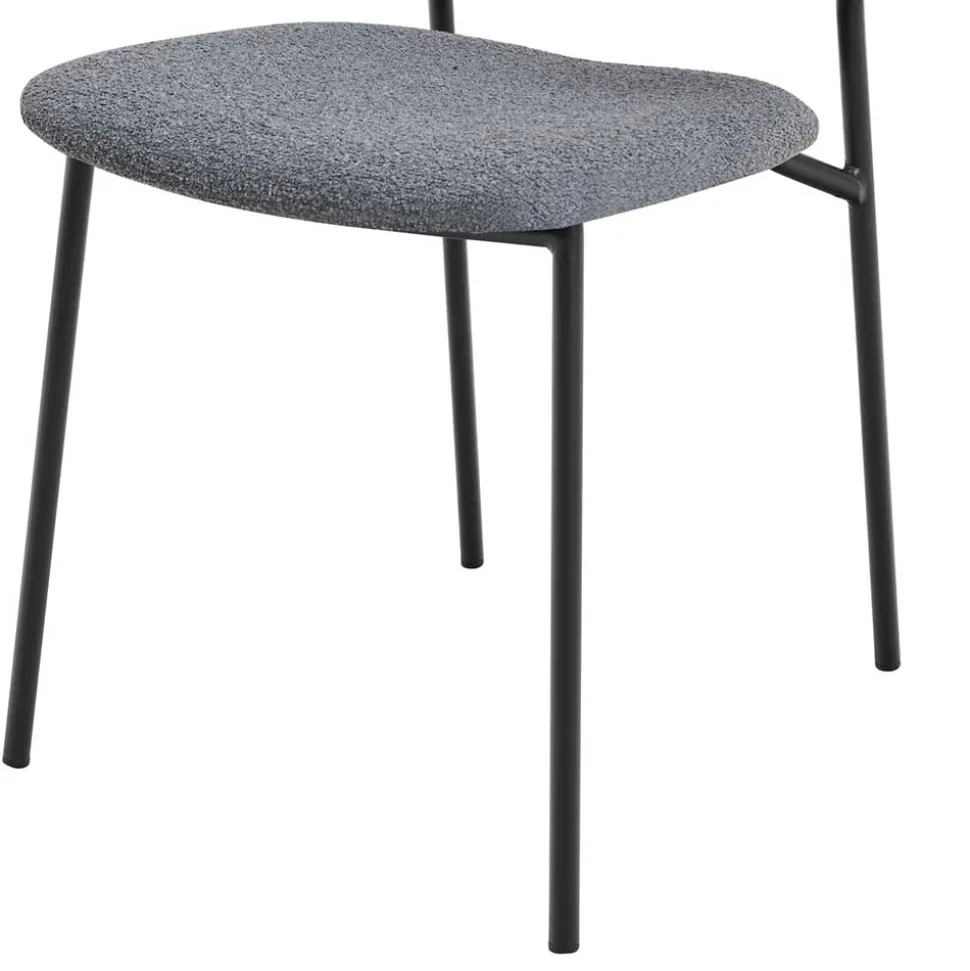 Polsterstühle in Dunkelgrau Boucle - Ciribati (2er Set)