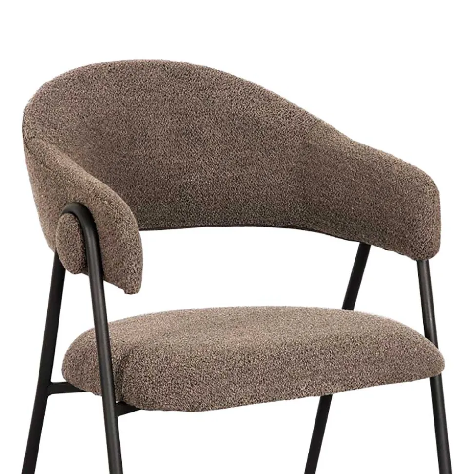 Polsterstühle in Hellbraun Boucle - Jaggon (2er Set)