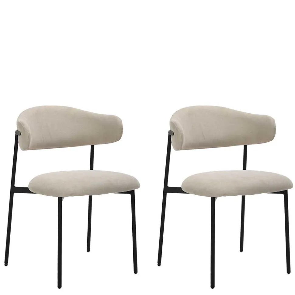 Polsterstühle in Taupe Strukturstoff - Filmau (2er Set)