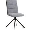 Polsterstuhl aus grauem Flockstoff - Anhora (2er Set)