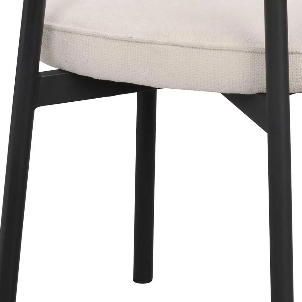 Polsterstuhl in Creme & Schwarz - Jeffa (2er Set)