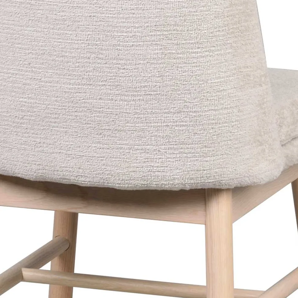 Polsterstuhl in Creme Strukturstoff - Peppino (2er Set)