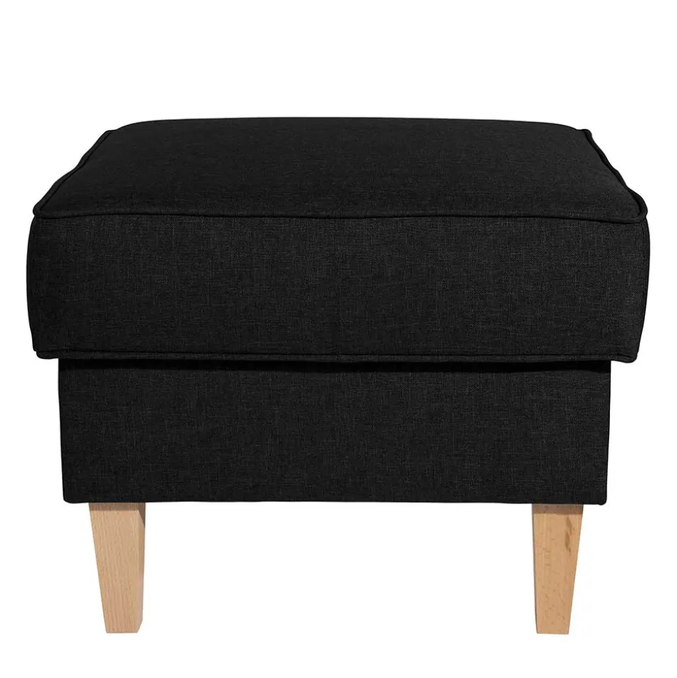 Quadrat Polsterhocker in Schwarz Webstoff - Laviella