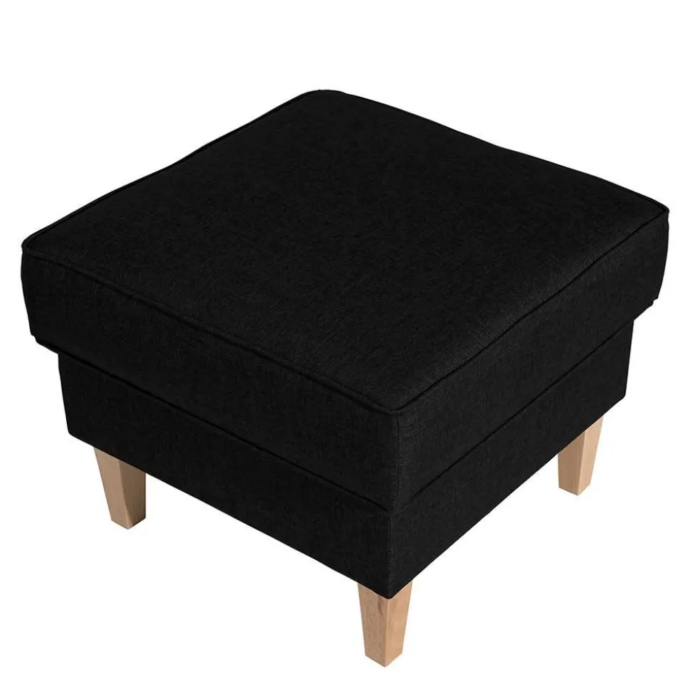 Quadrat Polsterhocker in Schwarz Webstoff - Laviella