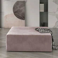 Quadratischer Couchhocker in Altrosa - Danzante