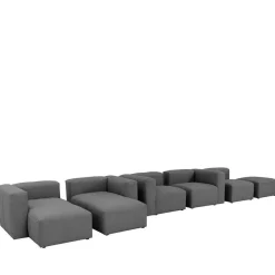 Quadratischer Couchhocker in Anthrazit - Telrama