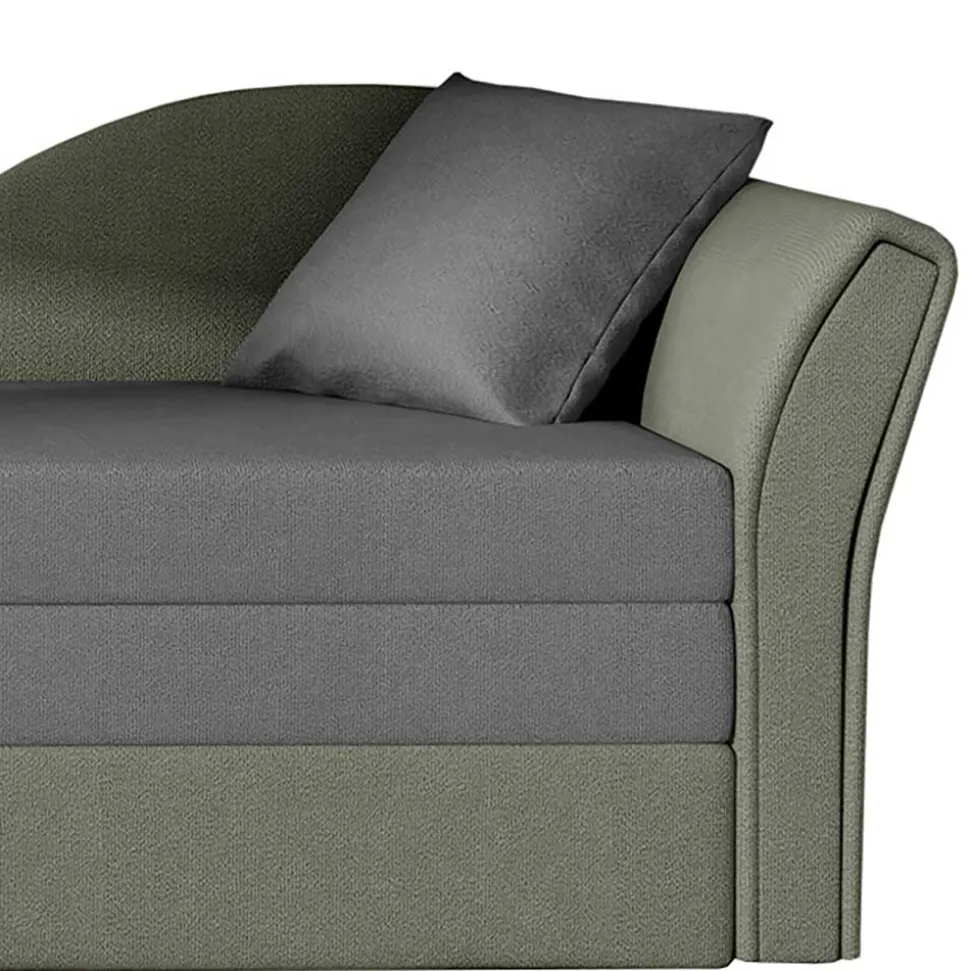 Recamiere Bettcouch in Hellgrau und Grau - Seymour