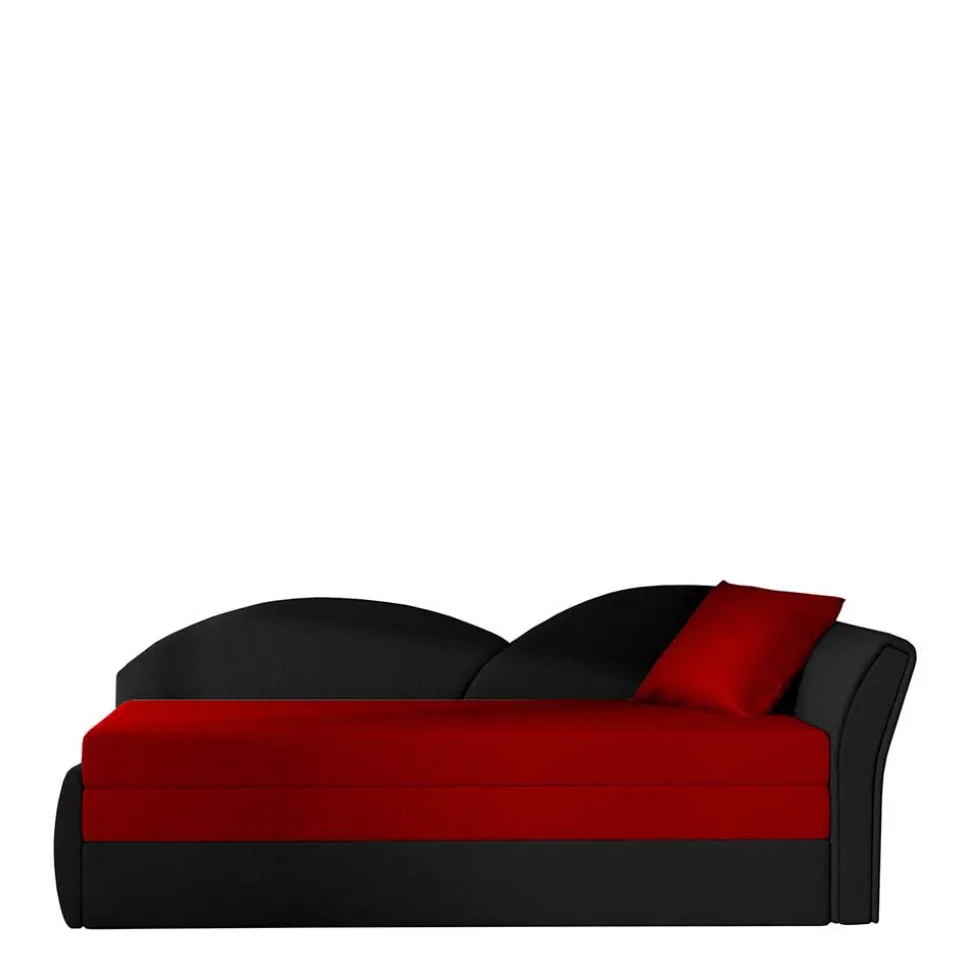 Recamiere mit Bettfunktion in Rot und Schwarz - Domenicus