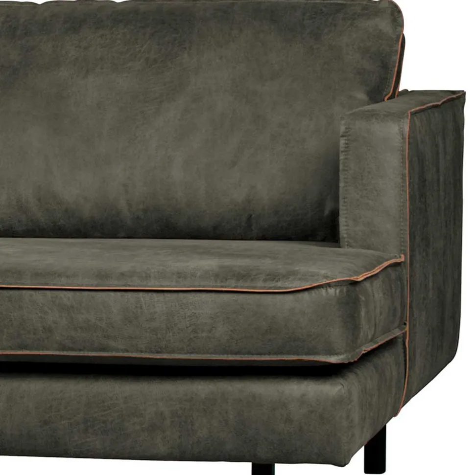Recyclingleder Sofaecke in Oliv Grün - Laconca