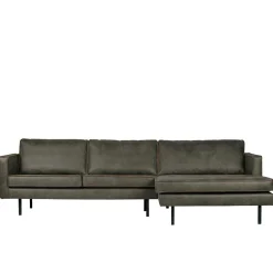 Recyclingleder Sofaecke in Oliv Grün - Laconca