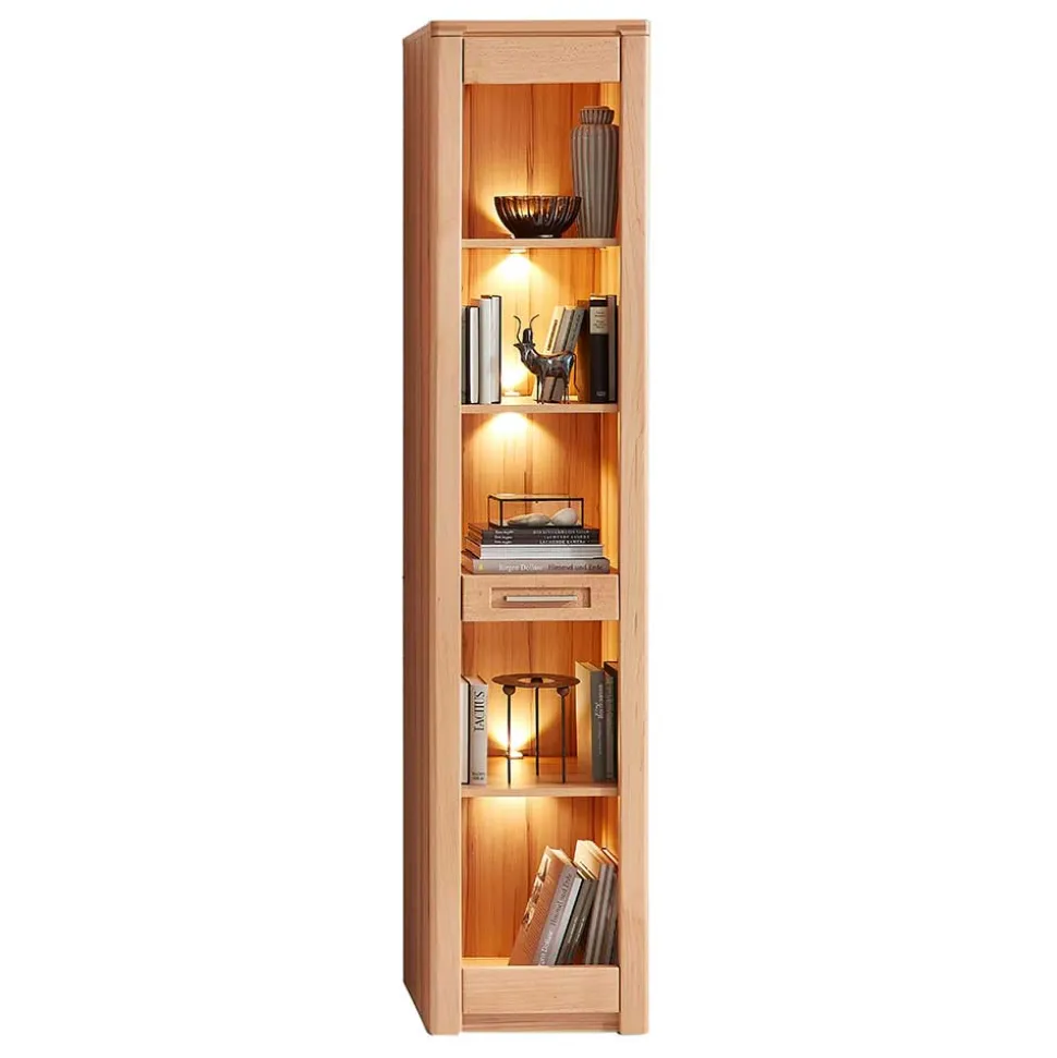 Regal mit LED Licht aus Kernbuche massiv - Amyonta