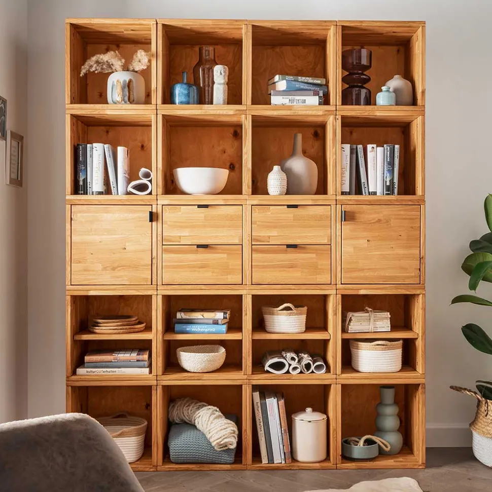 Regal Schrank Wand Möbel Kombi - Iljona (zwanzigteilig)
