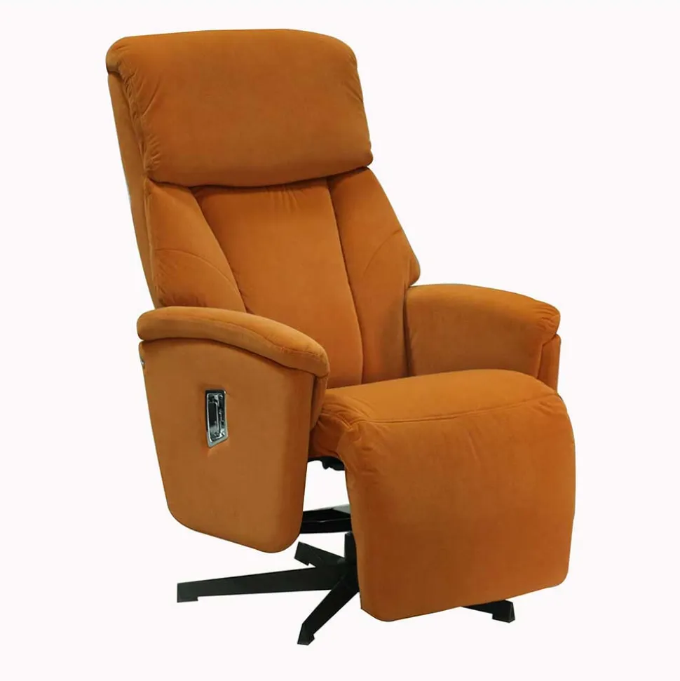 Relaxsessel in Orange Samt - Nelorena
