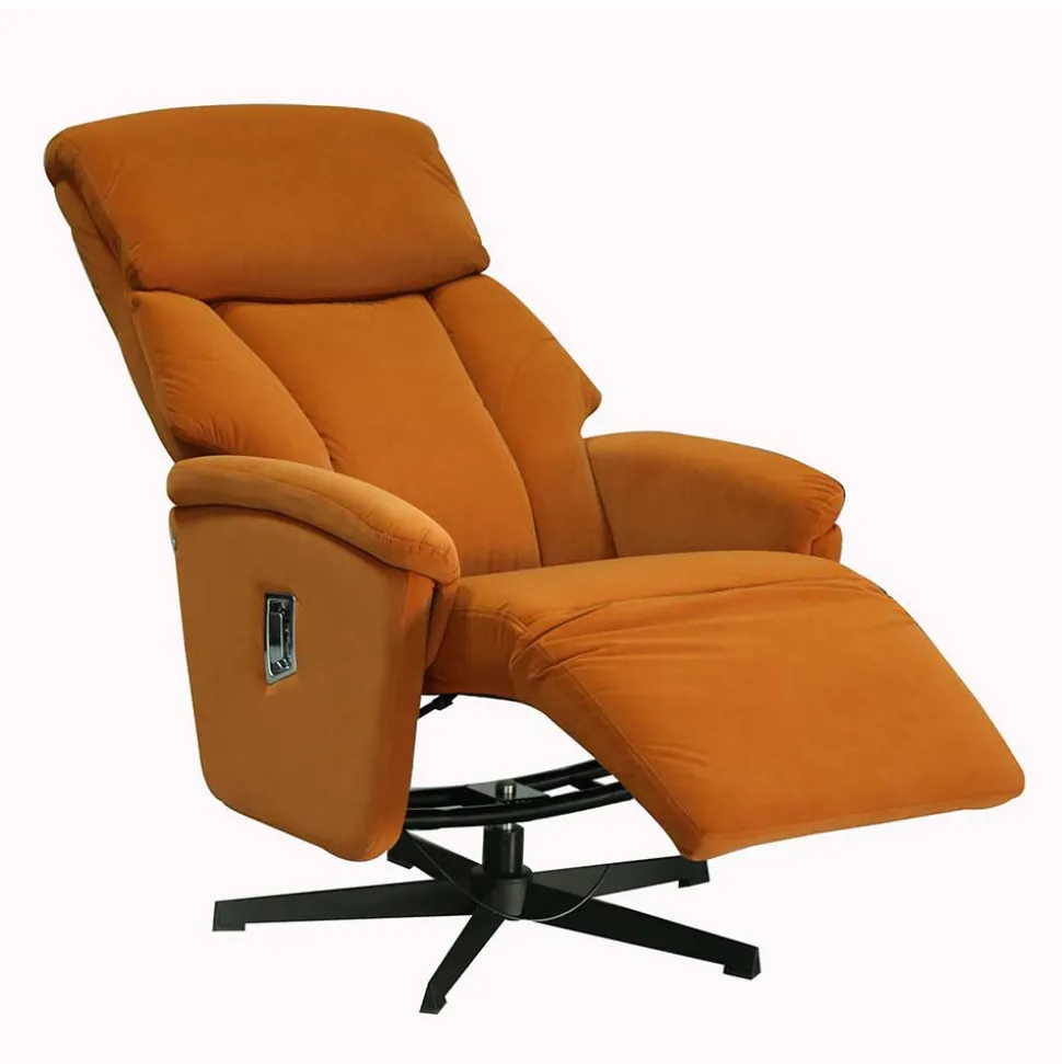 Relaxsessel in Orange Samt - Nelorena