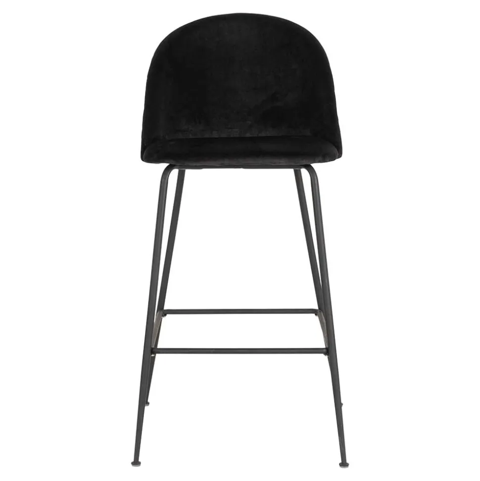 Retro Barstühle aus schwarzem Samt - Baltimoore (2er Set)