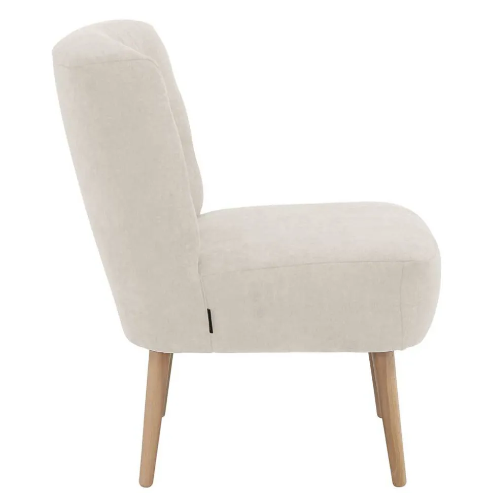 Retro Cocktailsessel in Beige und Buche - Cranzo