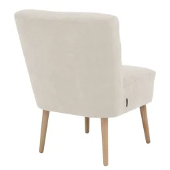 Retro Cocktailsessel in Beige und Buche - Cranzo