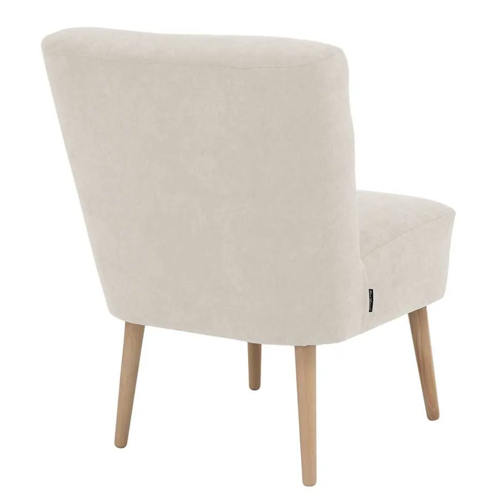 Retro Cocktailsessel in Beige und Buche - Cranzo