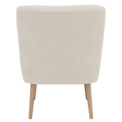 Retro Cocktailsessel in Beige und Buche - Cranzo
