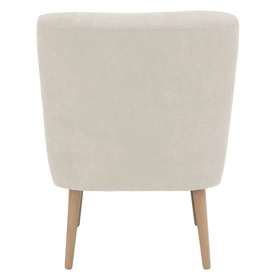 Retro Cocktailsessel in Beige und Buche - Cranzo