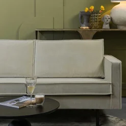 Retro Couch aus Samt in Graugrün - Vontada