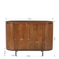 Retro Design Kommode aus Mangoholz - Galadira