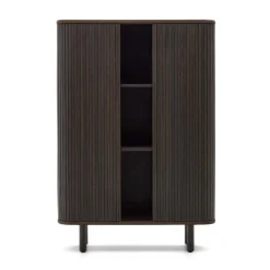Retro Highboard mit Schiebetüren und Fächern - Tadaco