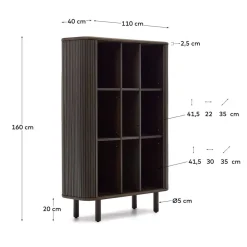Retro Highboard mit Schiebetüren und Fächern - Tadaco
