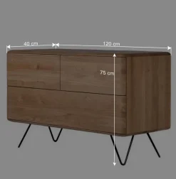Retro Kommode in Eiche Bianco - Bakaras