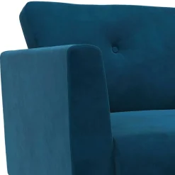 Retro Look Samtsofa in Blau - Vletko