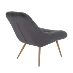 Retro Loungsstuhl in Dunkelgrau Samt - Corners