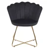 Retro Muschelstühle in Schwarz Samt - Rubins (2er Set)
